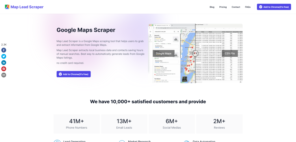 Top 10 Google Maps Scrapers for - Google Maps Scraper Free B2B Leads Finder Map Lead Scraper 1024x491 