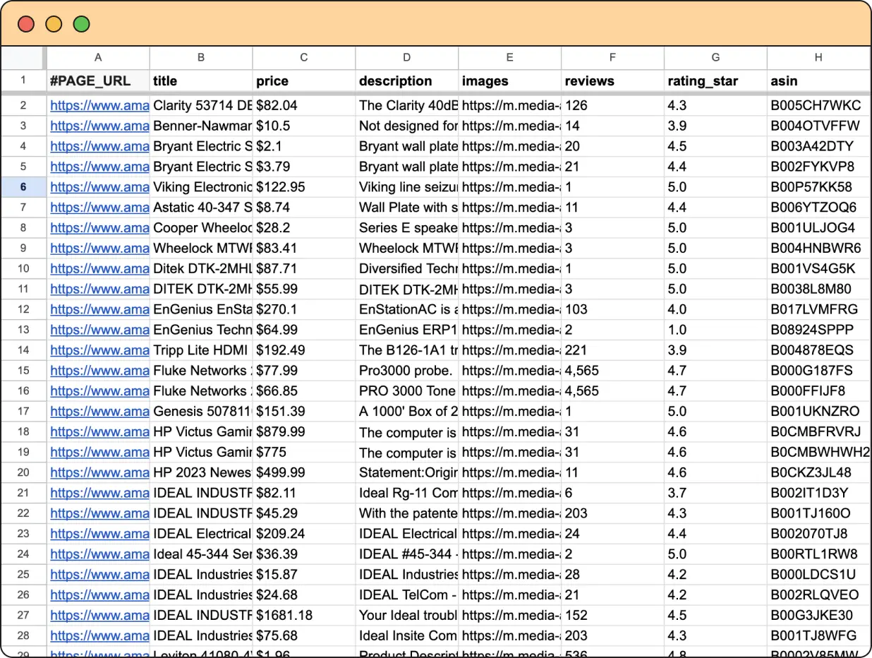 Product Sample Data